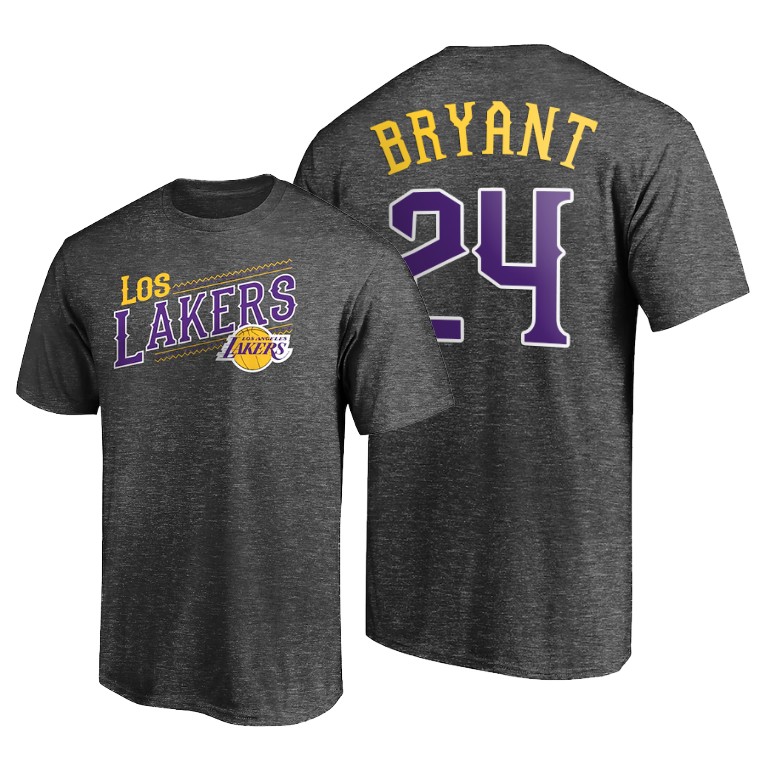 Men's Los Angeles Lakers Kobe Bryant #24 NBA Core 2021 ene-Be-A Noche Latina Charcoal Basketball T-Shirt IBV5183CX